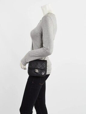 Chanel Black Diamond Quilted Leather Citizen Mini Flap Bag
